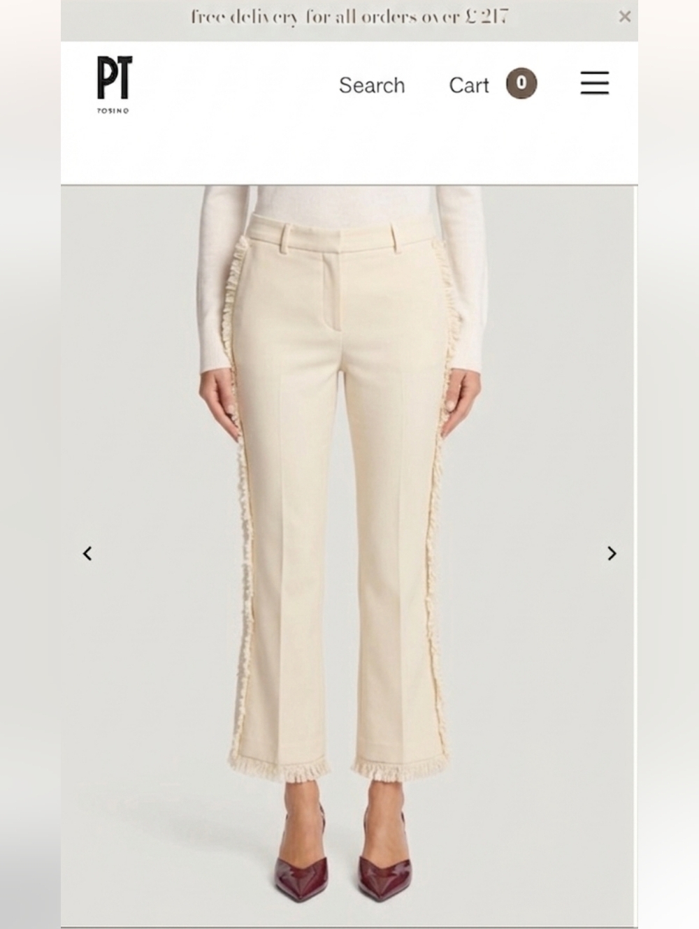 Pt01 Ivory Jaine Trousers Made in Italy